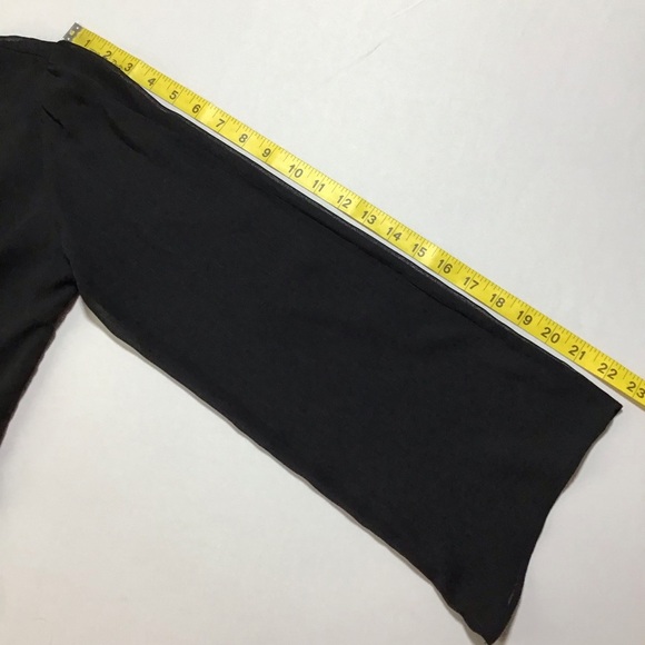 Peter Nygard Black Shiffon Split Sleeve Blouse - Picture 10 of 10